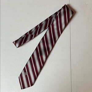 Elegant Striped Burgundy and Gray Men's Tie